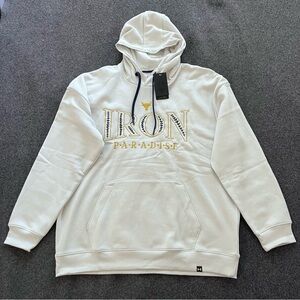 Under Armour Project Rock Rival Fleece Hoodie 2XL Laurels Paradise White New